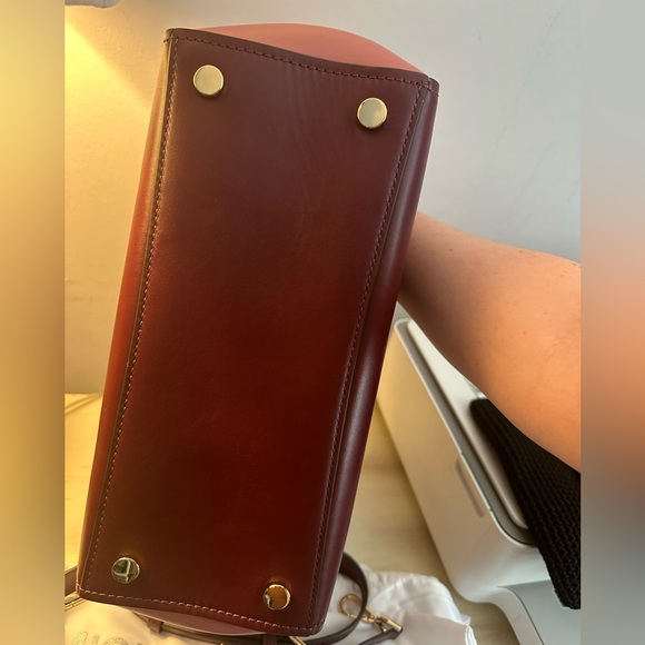 Michael Kors Benning Two-Tone Maroon and Pink Satchel Crossbody Bag NWOT - Picture 9 of 12